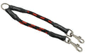12" Long Braided Rope Double Dog Leash Two Dog Coupler 1/2" Diam Red with Black Large