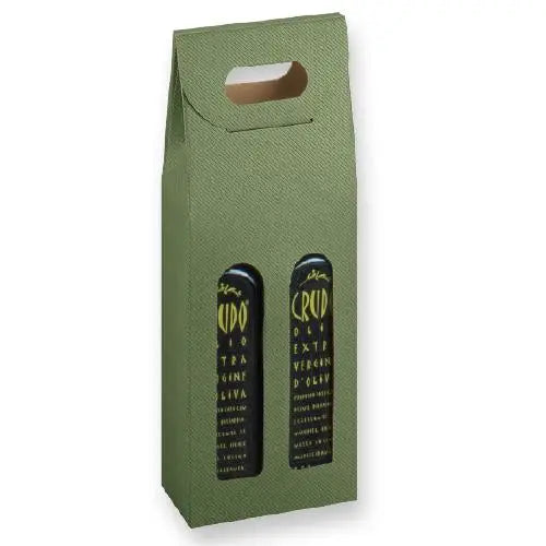 12 oz. Sage 2 Bottle Olive Oil/Beer Carrier - 5-1/8 x 2-1/2 x 13-1/4 (375 ml)  50/cs - Mac Paper Supply