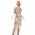 1920s Flapper Dress Roaring 20s Great Gatsby Costume Dress Fringed Embellished Dress