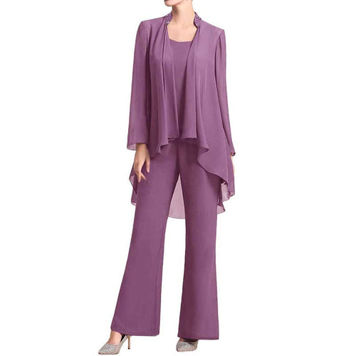 3 Pieces Mother of The Bride Dresses Pant Suits