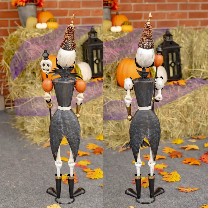 36 inch Standing Halloween Skeleton with Staff