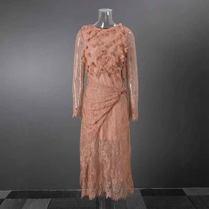 3D Floral Lace Maxi Dress – Romantic Evening or Wedding Guest Look