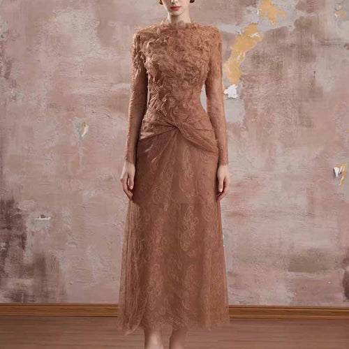 3D Floral Lace Maxi Dress – Romantic Evening or Wedding Guest Look