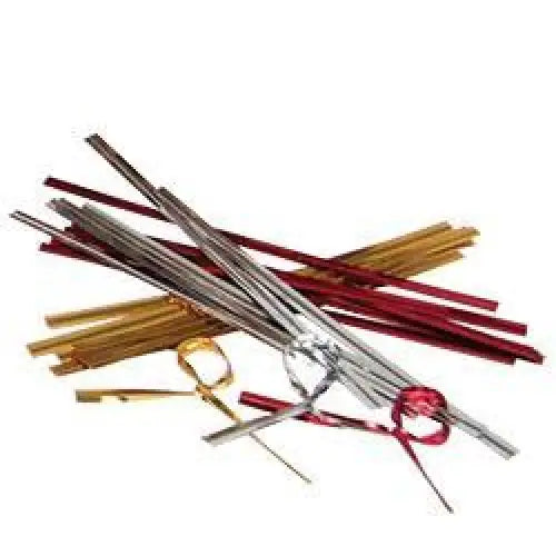 4” x 1/8” Metallic Twist Ties, 500/Carton - Mac Paper Supply