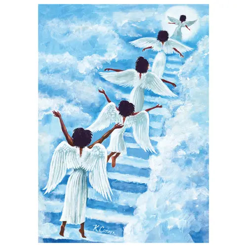 Angels Stairway to Heaven Christmas Card
