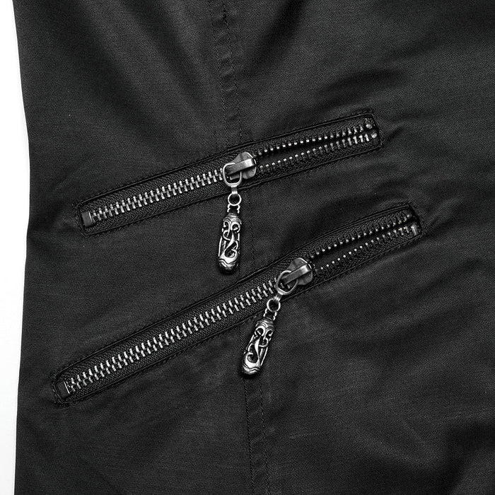 zipper details on front of vest