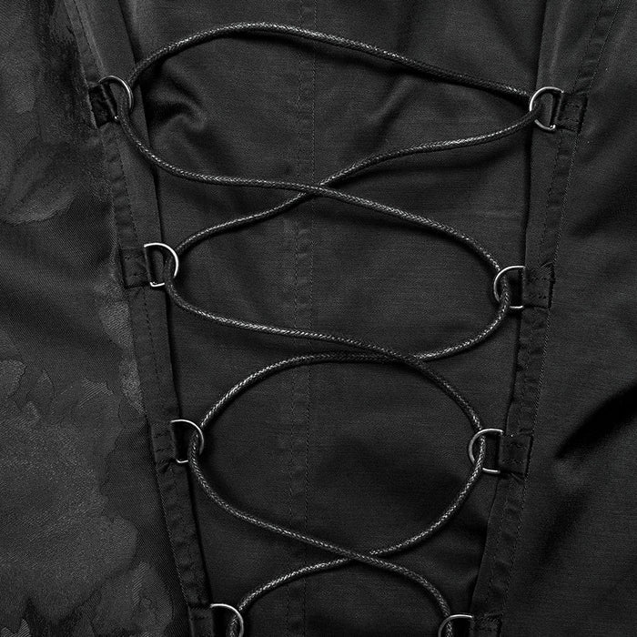 back lace up details on vest