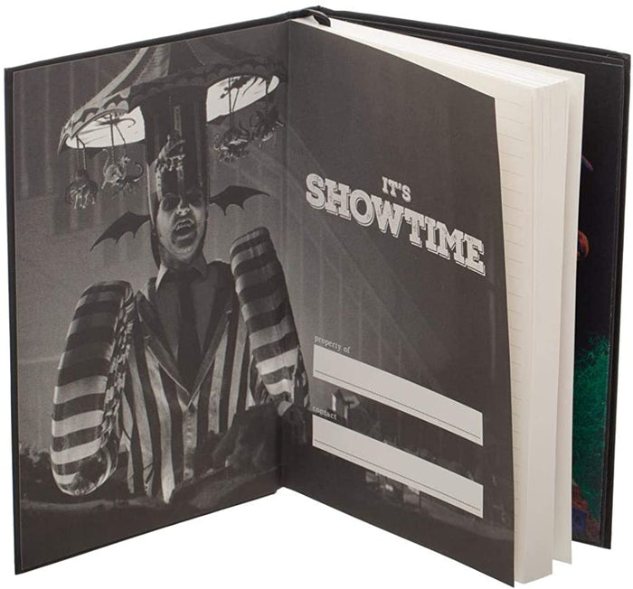 inside of journal showing beetlejuice it's showtime movie still