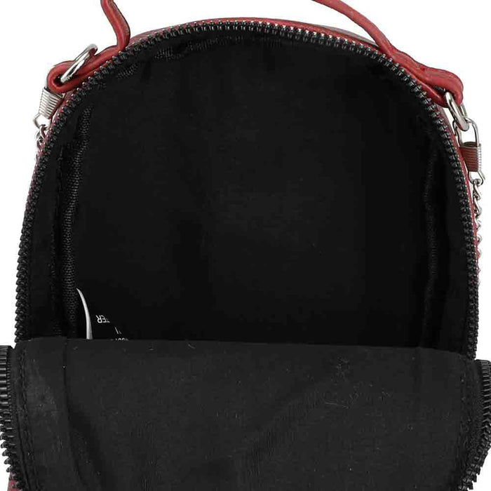 inside of bag on display