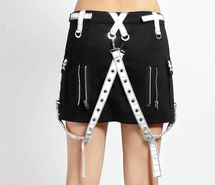model showing back of skirt