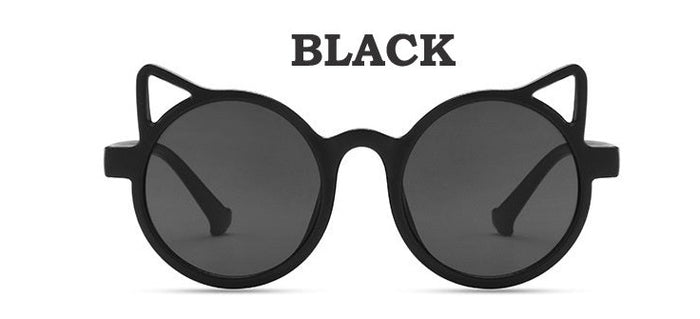 front of glasses on display
