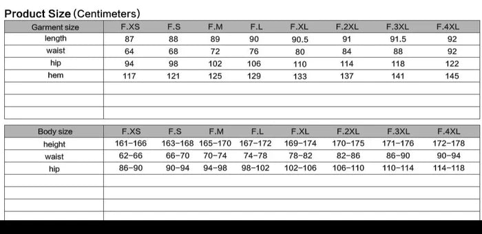 size chart