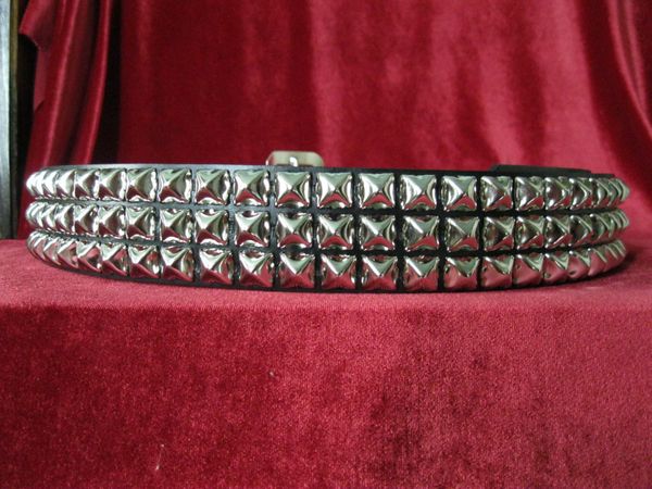 front of belt on display