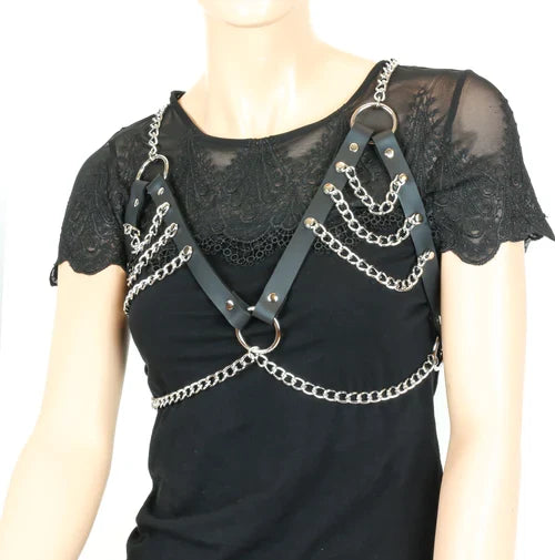 front of harness on model