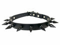 Black leather collar with 1" black spikes.