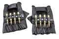 Black Leather Fingerless Gloves w/ Brass Bullets