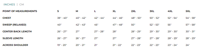 size chart