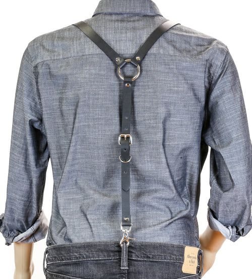 suspenders on back of mannequin