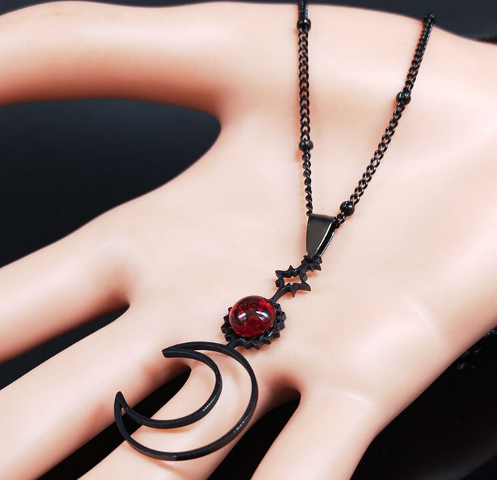 necklace in models hand