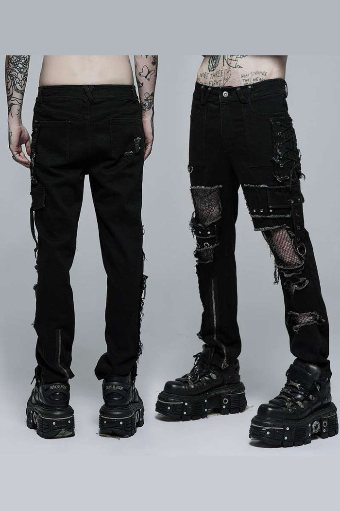 model showing side and back of pants