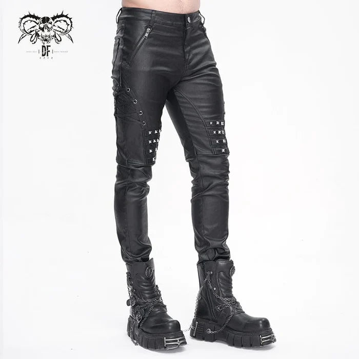model showing side of pants