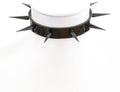 Black patent shiny leather collar with 2" black needle spikes.