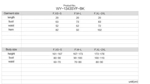 size chart