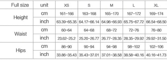 size chart