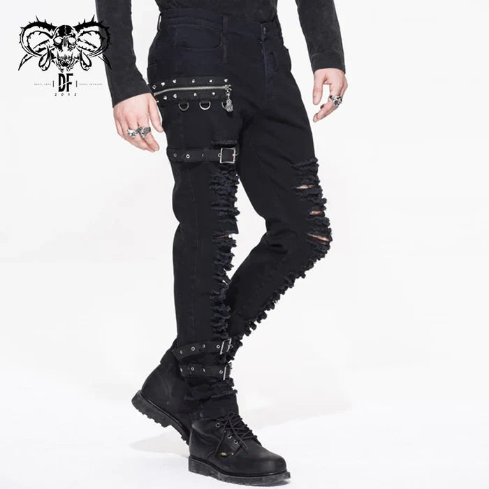 model showing side of pants