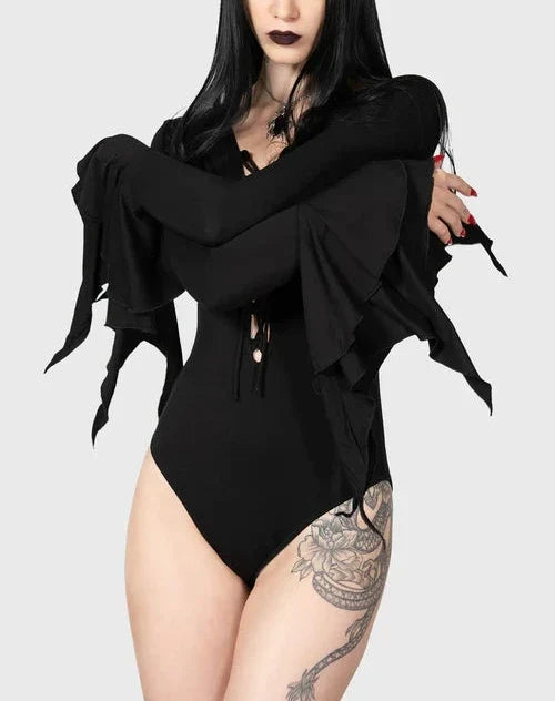 model showing front of bodysuit