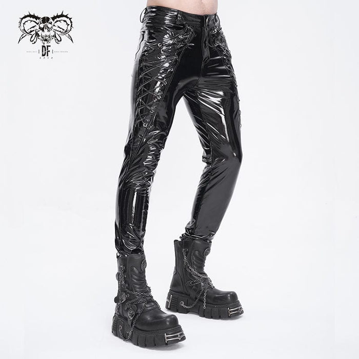 model showing side of pants