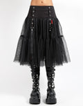 model showing front of skirt