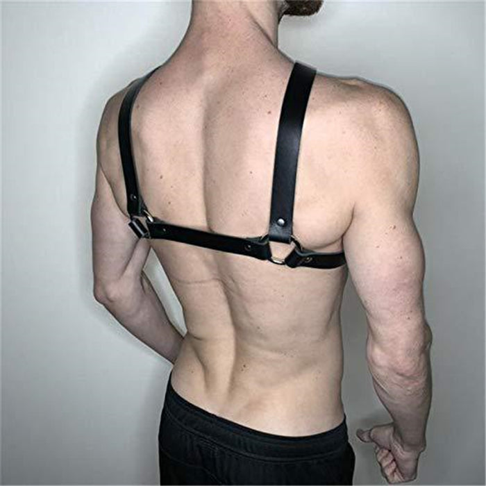model showing back of harness