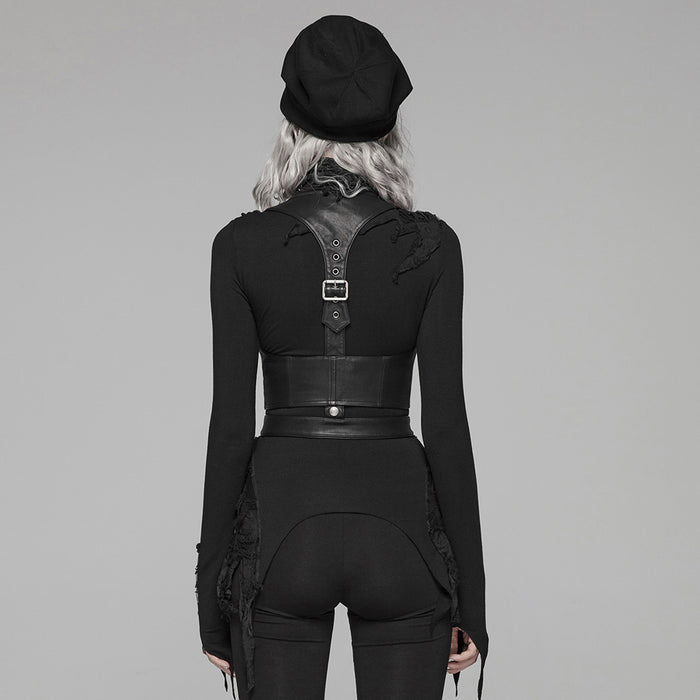 model showing back of vest