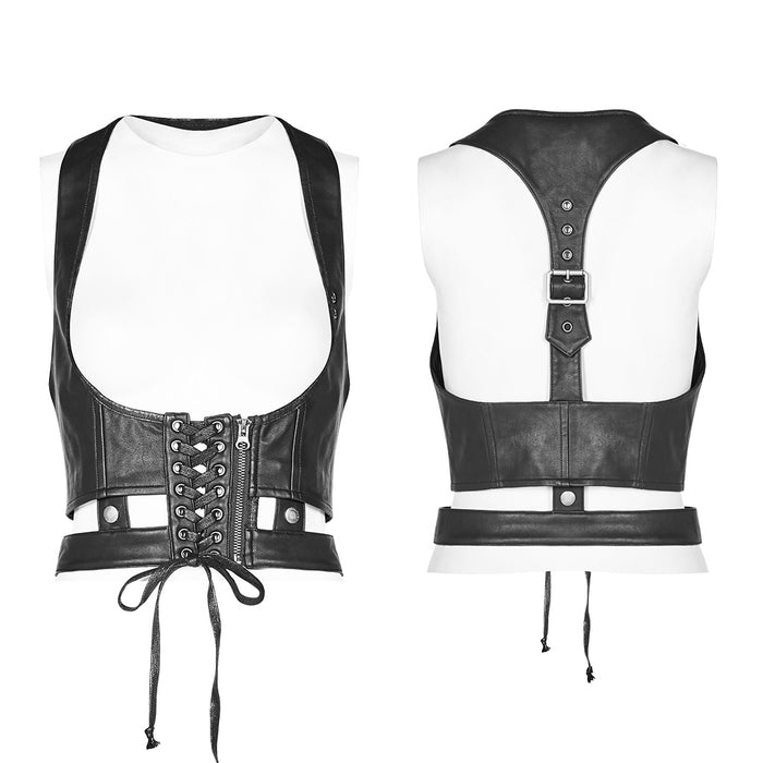 front and back of vest on mannequin