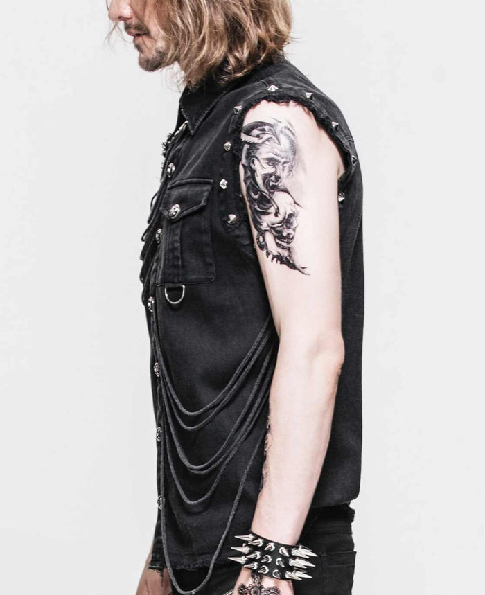 model showing side of vest