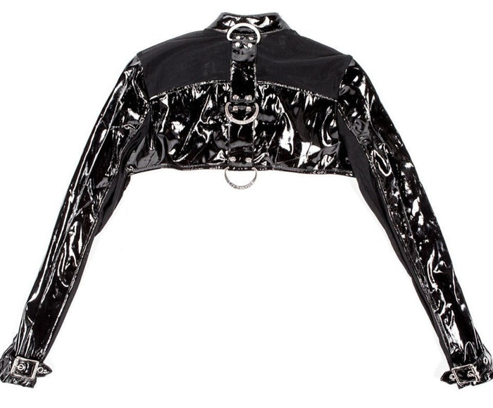 back of jacket on display