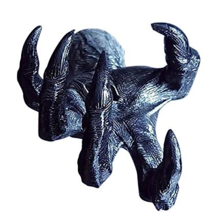 front view of Black witch hand statue