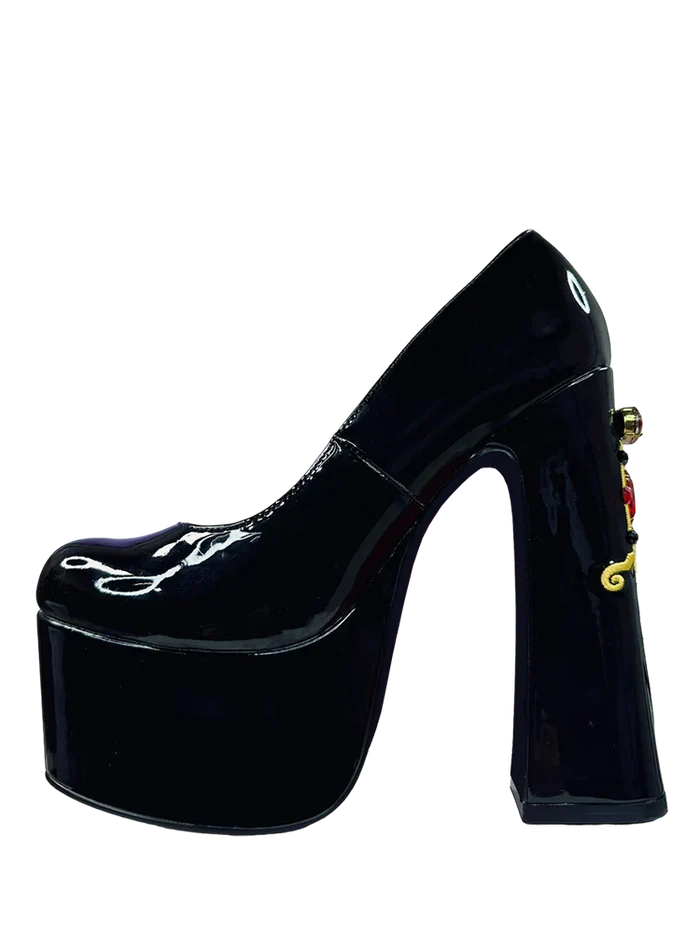 side of shoe on display