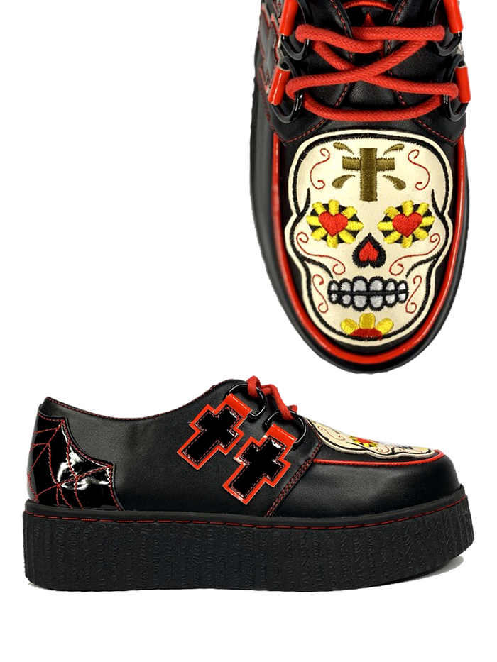 top and side of shoe