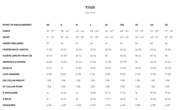 size chart