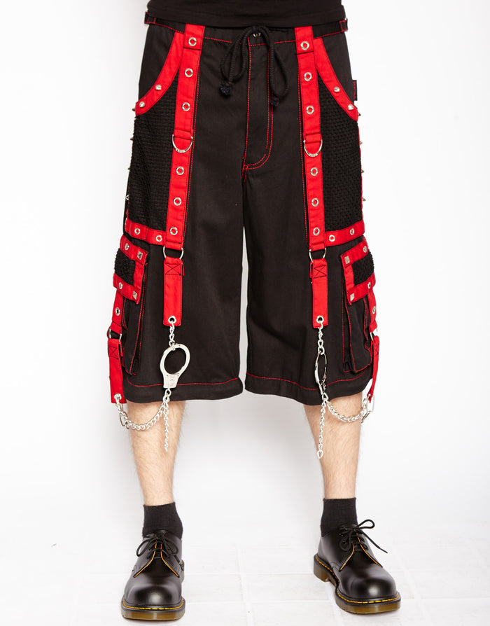 model showing front of pants with legs zipped off