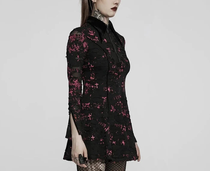 model showing side of dress