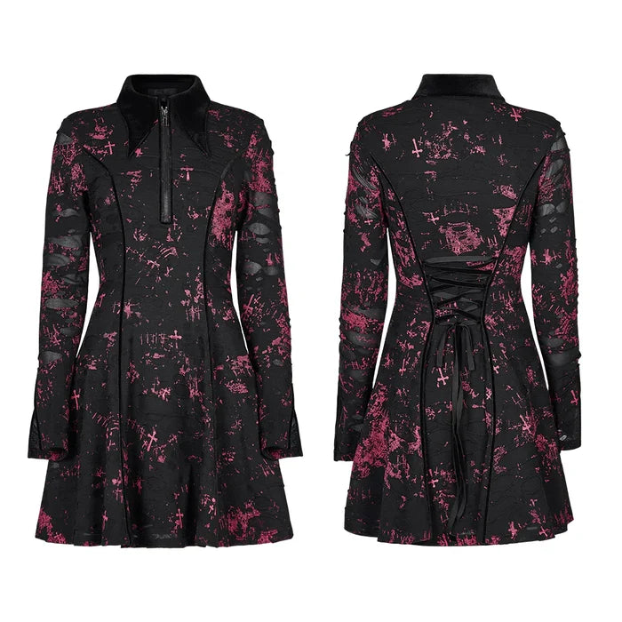 front and back of dress on mannequin