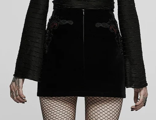 model showing back of skirt