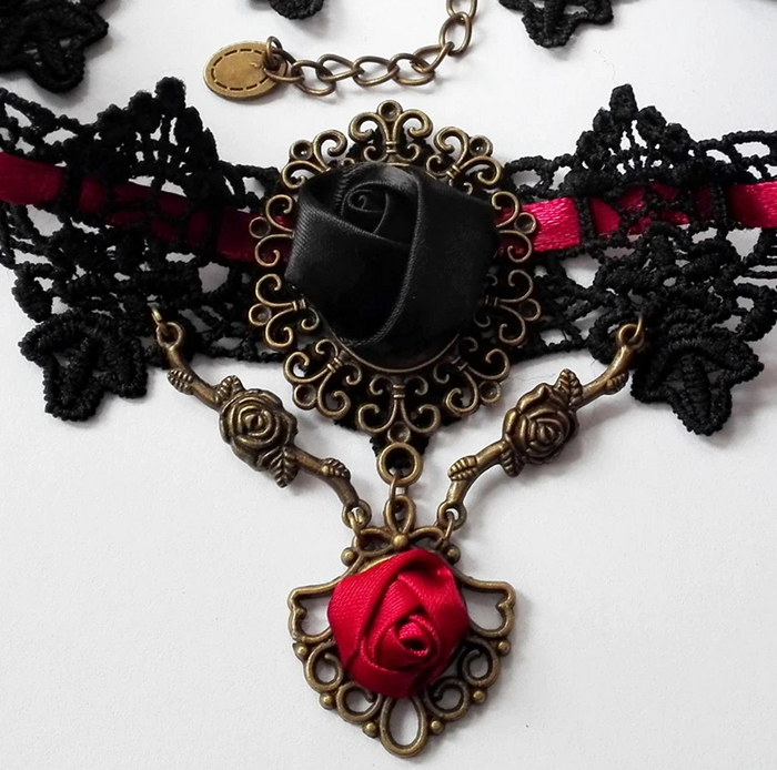 necklace on display
