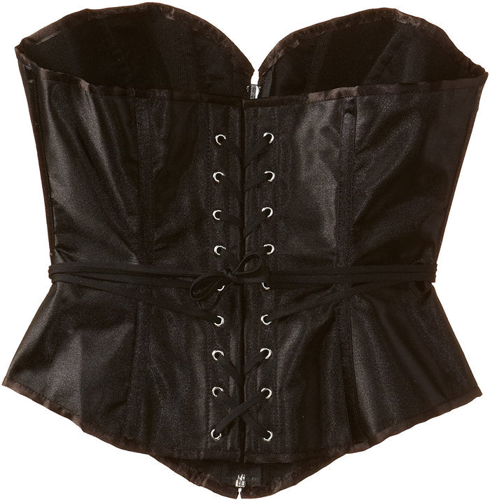 backside of corset showing lace up adjustable back