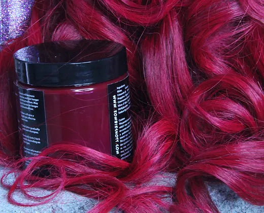 hair dye on display next to model