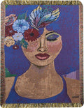 Blue Ivory Tapestry Throw