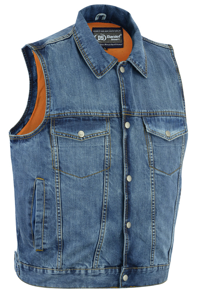 side of vest on display